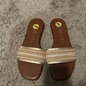 Italian Shoemakers Brown and Cream Sandals